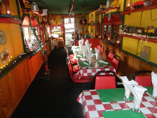 Have dinner in a caboose!