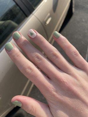 The nails I had done across the street at a DIFFERENT salon (elegant nails I believe)