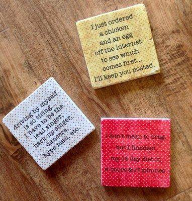 The funniest coasters and BONUS  they actually absorb