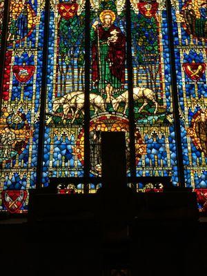 The Good Shepherd window in the Union Avenue chancel c. 1957