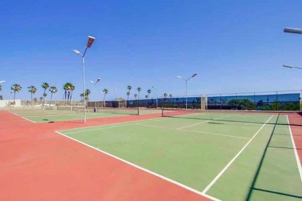 Private tennis courts for residents and their guests