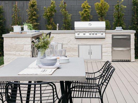 Custom outdoor kitchen design installed