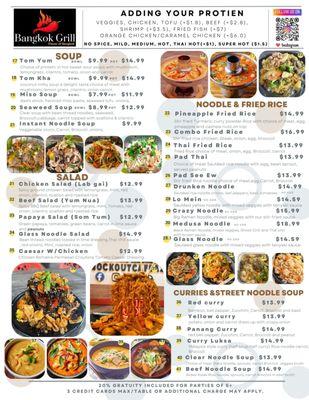 Noodle and curry Menu