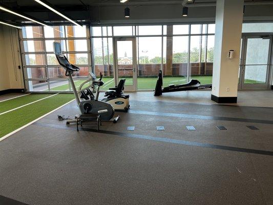 Equipment available to assist with strengthening workouts