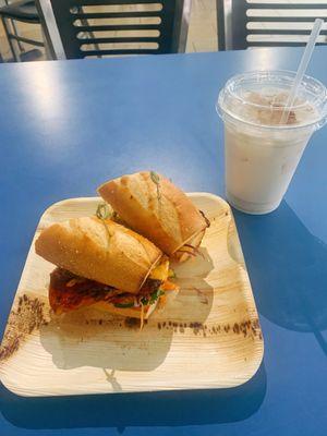 Korea Chicken Sandwich & Horchata water...yum!