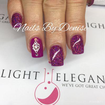 Light Elegance gel nails - colors used Scarlet and Judy Garland