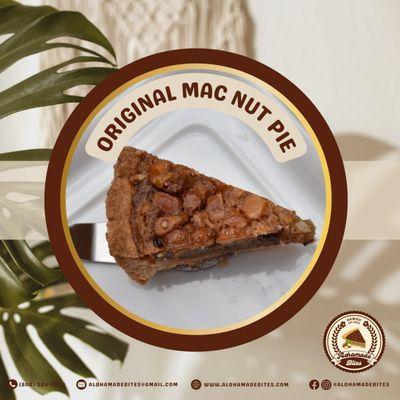 Original Macadamia Nut Pie . Also available in tarts. Perfect for sharing for any event, occasion or celebration.