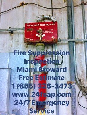 Fire Suppression System Inspection Maintenance Service Installation Free Estimate Plan Design Permit In Miami Broward 24/7 Emergency Service