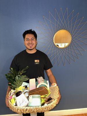 OUR APRIL BASKET RAFFLE WINNER!!
Thanks for entering Javier