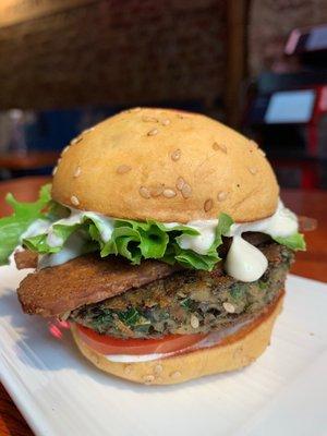 Vegan Mushroom burger (slider) at Vistro Burger in NYC