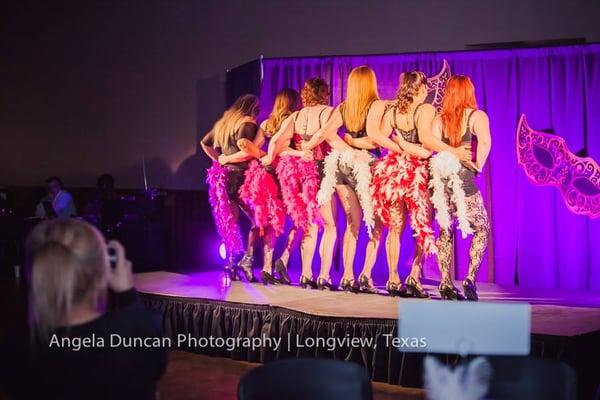 Our Burlesque Troupe performing at a Real Working Women of East Texas event.