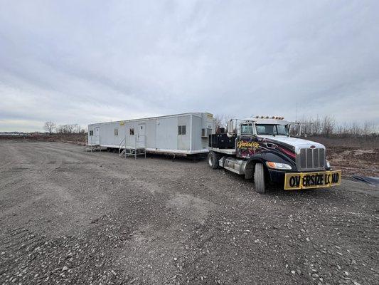 12'x60' modular field office delivery