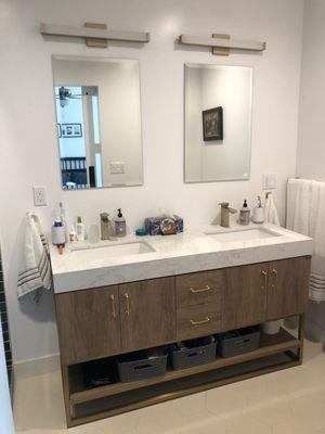 Double vanity in master bathroom