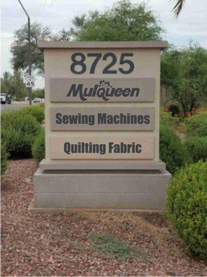 Mulqueen sewing monument sign