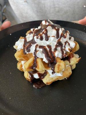 Chocolate drizzle waffles