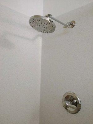 Shower head and water control, purchased at other local home improvement stores.