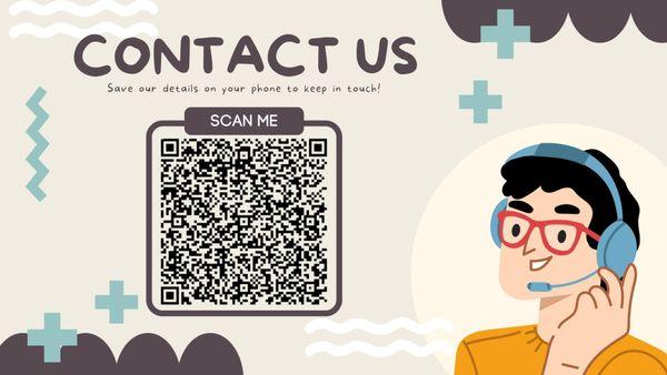 Scan the QR Code to save our contact info on your phone!