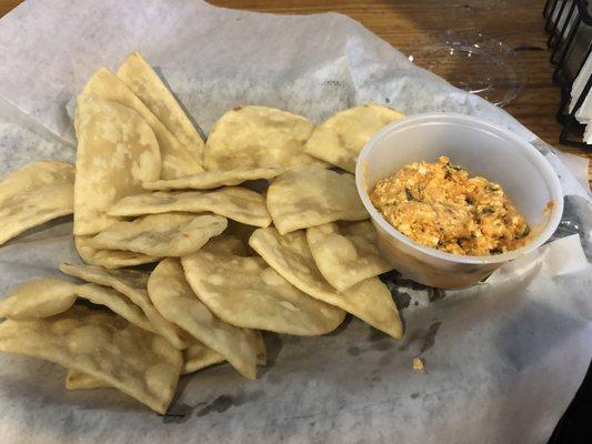 Fiesty Feta Dip with Pita chips sooo good!