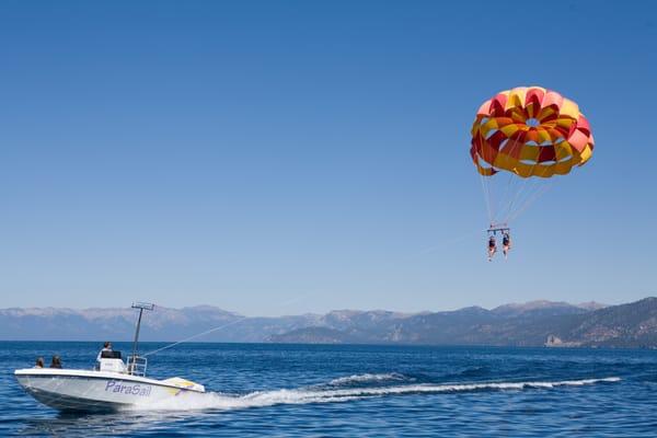 Parasailing on Lake Tahoe