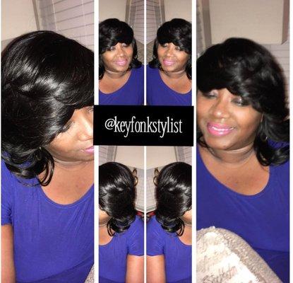 Full Quick Weave w/Cut and Style Keyfonkstylist on Instagram