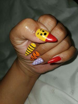 Winnie the Pooh nails