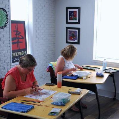 Enjoying a afternoon making glass objects at the studio.