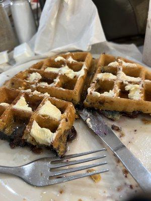 Blueberry waffle -  just a bit soggy in the middle