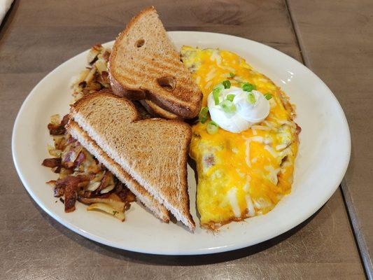 All Meat Omelet with toast