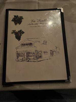 Front of menu