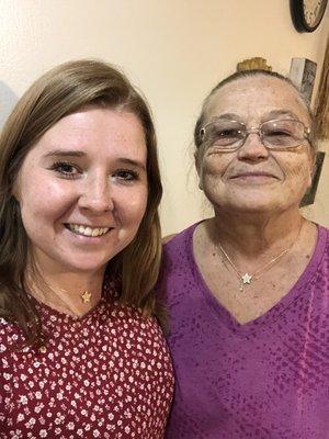 Wearing our matching Kendra Scott star necklaces! Our grandpa used to tell us "I love you more than all the stars in the sky."