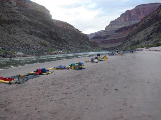 Sleeping near the River (cooler!) at Stone Creek Camp