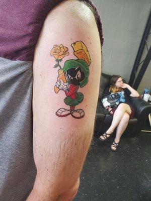 My dad was finally convinced to get his first tattoo.