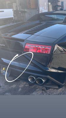 BEFORE pics of Lamborghini Gallardo rear bumper damage