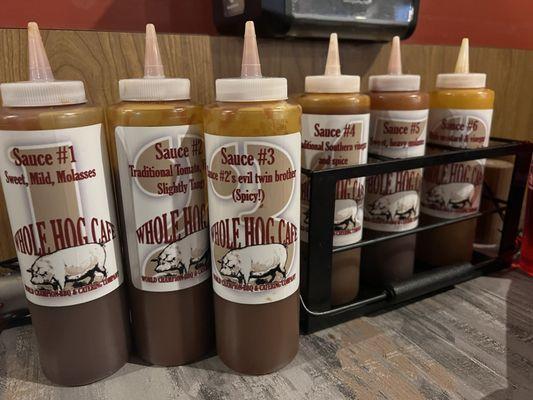 Large selection of sauces with great descriptions