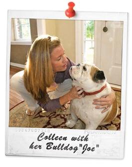 Owner Colleen Sedgwick with her Bulldog Joe Pluck