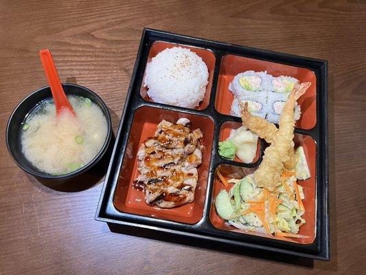 Chicken Teriyaki and Shrimp Tempura Bento Box