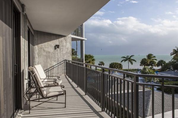 The balcony at Island Breeze overlooking the Atlantic Ocean.