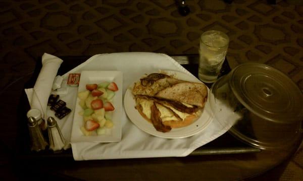 Room service breakfast was delicious