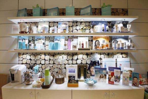 Display wall -- BU Wellness Clinic is offering excellent Medical grade Skincare products