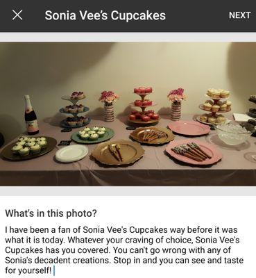 My first experience of Sonia Vee's Cupcakes!