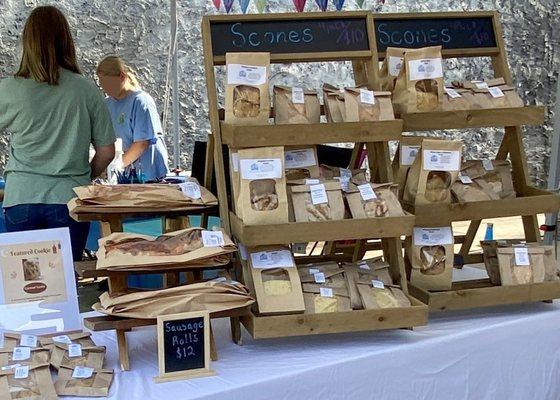 Cookies, sausage rolls, and scones