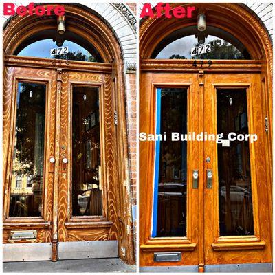 Entry door damage repair renovation service