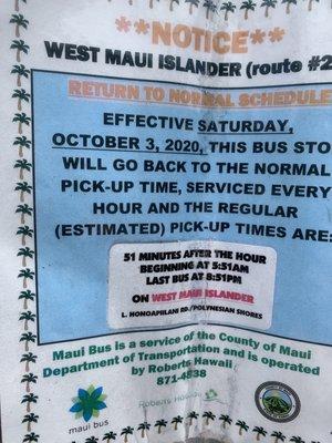 6/27/2021:  Maui Bus' Polynesian Shores Bus Stop Announcement.