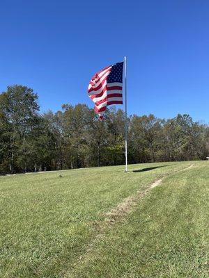 This is the flag is Infront of the barn make sure to take a photo with the horse by the flag great pictures to have