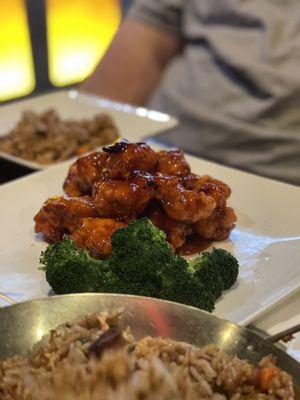 General Tao chicken with fried rice