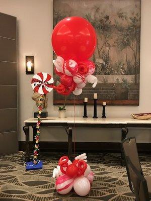 Peppermint Bouquet featuring a large 36" balloon