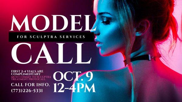 I NEED MODELS FOR OCTOBER 9TH! We are doing Sculptra!