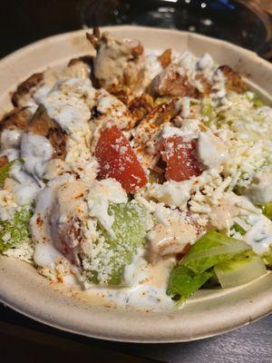 Gyro Bowl chicken Souvlaki This is a great value at $12.50