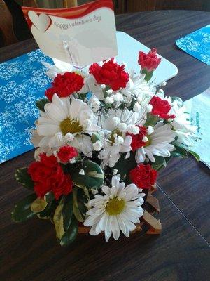 Flowers for Valentine's Day for my mother and grandmother (with names on the card erased)