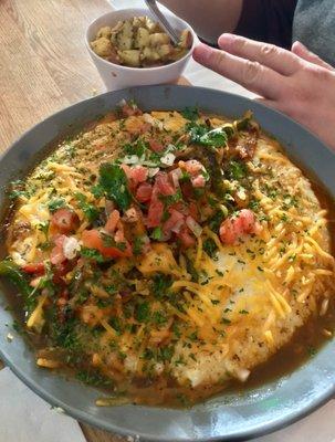 Shrimp & Grits ($10) with a side of potatoes